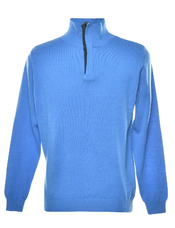 Act Now Quarter Zip High Neck Jumper - M