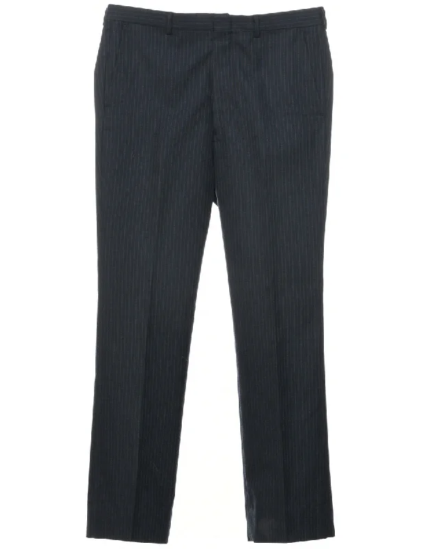 Weekend Offers That Excite Pinstriped Navy Trousers - W32 L30
