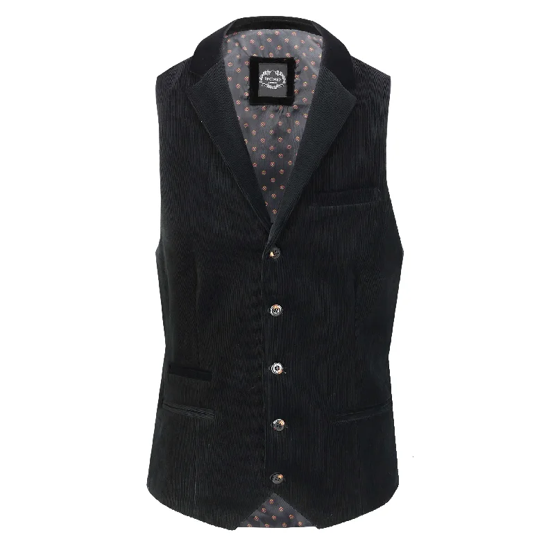 Major Deal Matthew - Corduroy Black Collar Waistcoat
