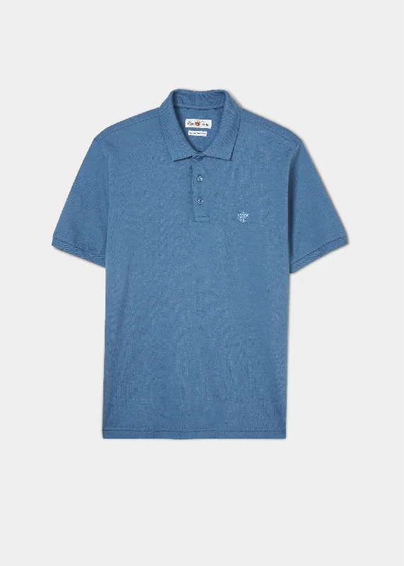 Weekend Shopping Made Better Fritton Pique Polo Shirt In Mid Blue