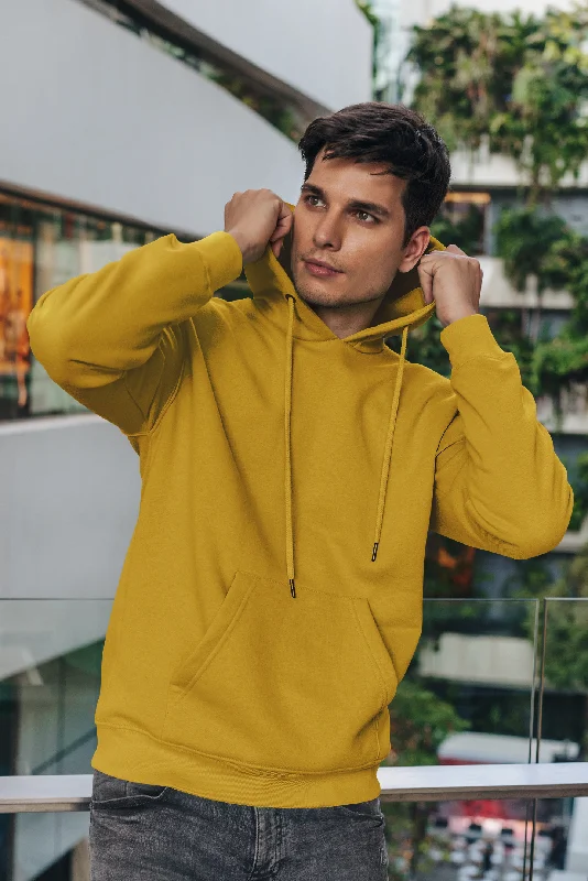 Sale Event Basic Mustard Yellow Winter Hoodies