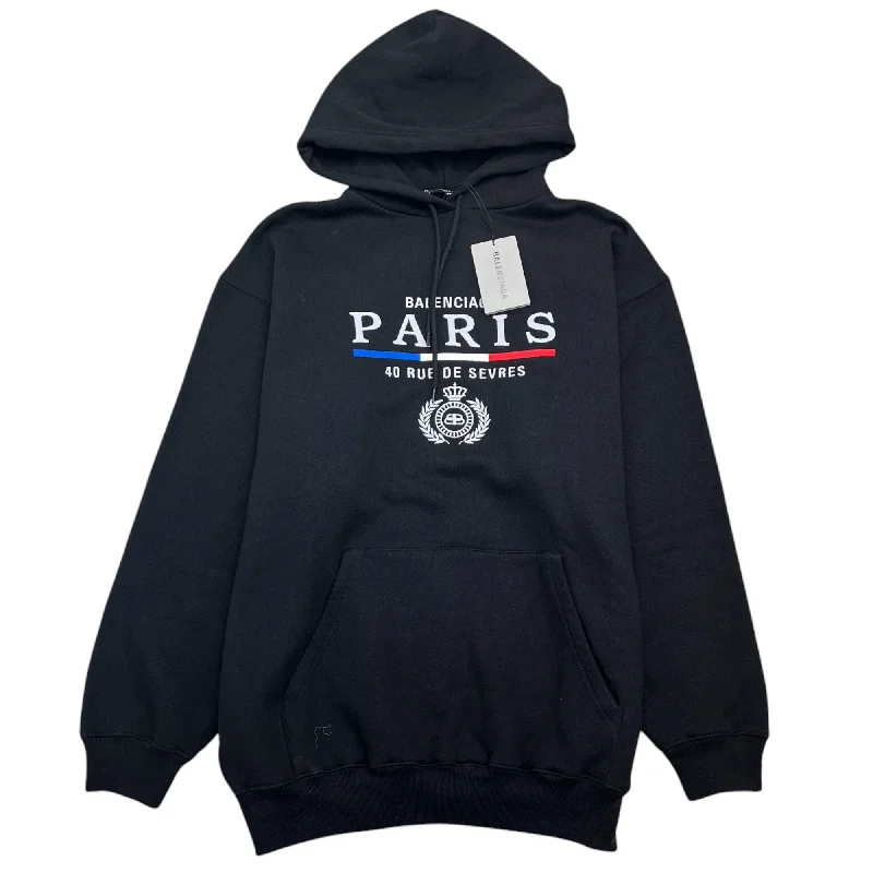 Weekend Specials Just for You Men's Oversized Paris Logo Hoodie Black Size XS