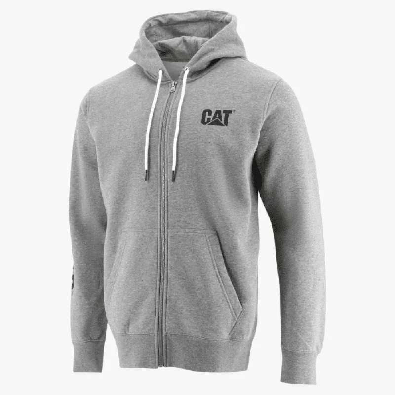 Caterpillar  Mens Foundation Full Zip Hoodie Dark Grey Heather