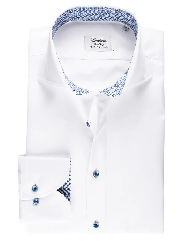 Don't Delay Fitted Contrast Inlay Shirt White