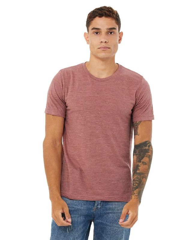 Bella+Canvas Mens Poly-Cotton Short Sleeve T-Shirt | Mauve Slub