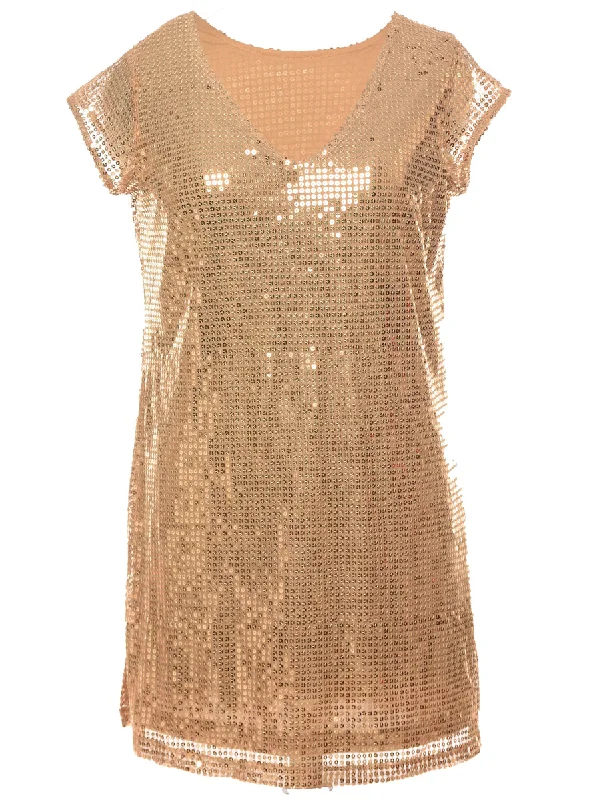 Sequined Party Dress - L