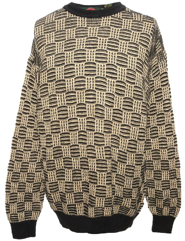 Weekend Savings Spectacle Patterned Light Brown Jumper - L