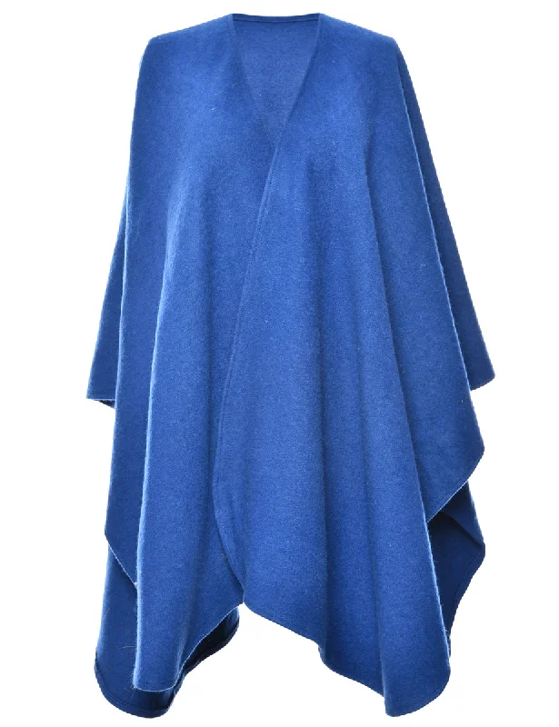 Weekend Offers That Thrill Plain Blue Cape - L