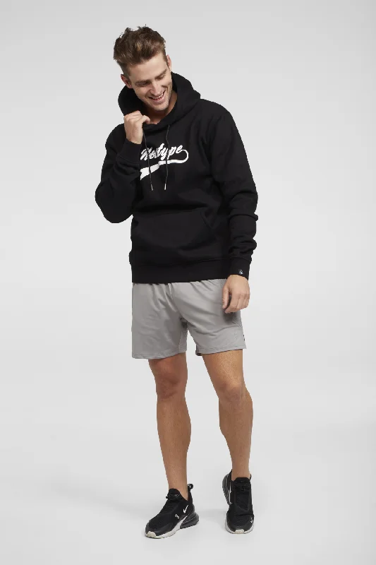 Celebrate the Weekend with Discounts Dynamic Hooded Pullover Sweatshirt - Midnight Black