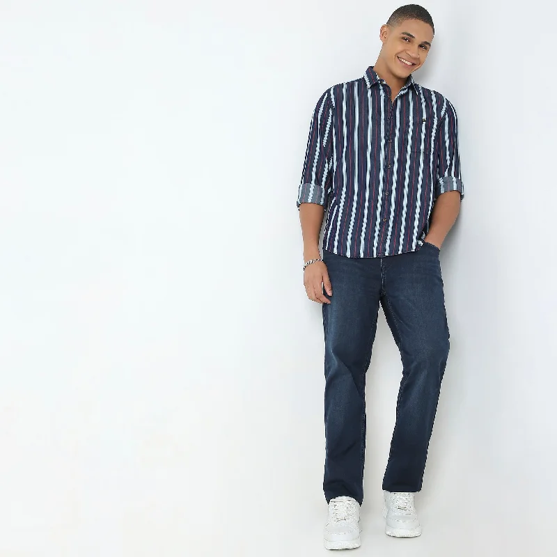 Weekend Savings Fiesta Cruiser™ Authentic Indigo Shirt Regular Fit Two Tone Strips Perfect Denim Companion Weekend Savings Fiesta Cruiser™ Authentic Indigo Shirt Regular Fit Two Tone Strips Perfect Denim Companion