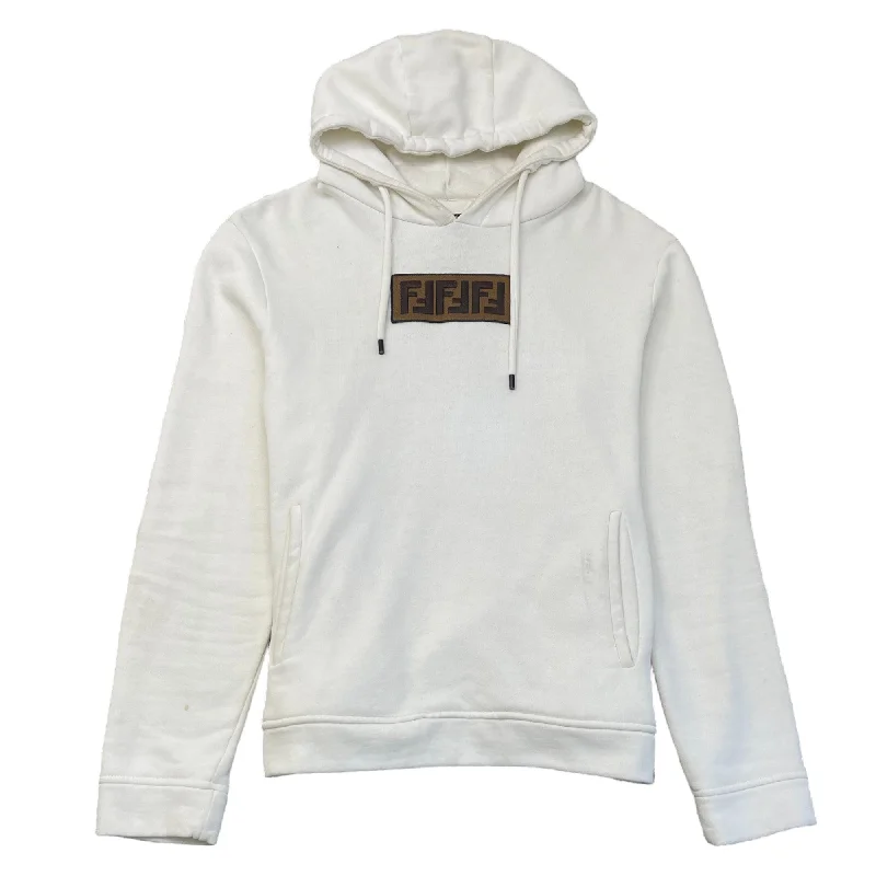 Big Deal Men's Ff Box Logo Hoodie White Size IT 48 / UK M