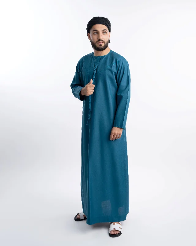 Teal Blue Emirati Kandora - Men