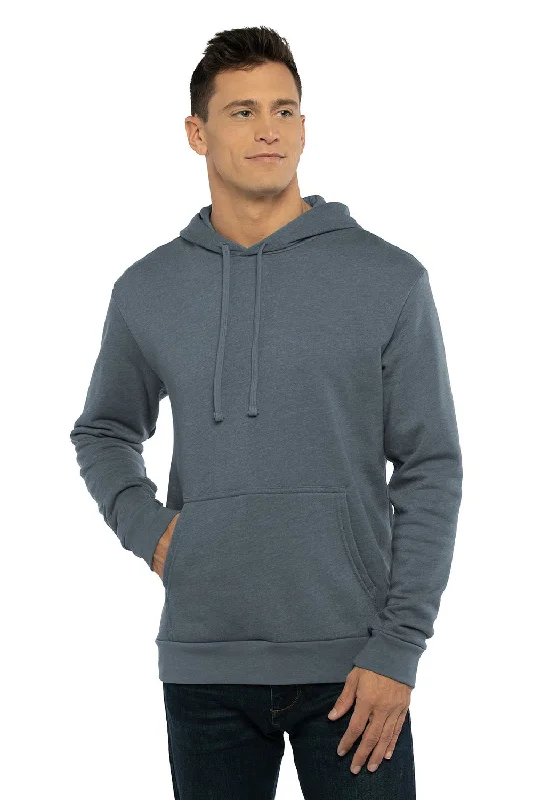 Steal Deal Next Level Mens Malibu Hooded Sweatshirt Hoodie w/ Pouch Pocket - Heather Slate Blue