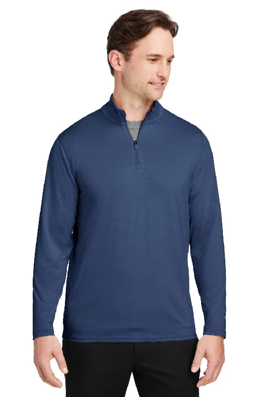 Weekend Savings Spectacular Puma Mens Cloudspun Moisture Wicking 1/4 Zip Sweatshirt - Heather Navy Blue