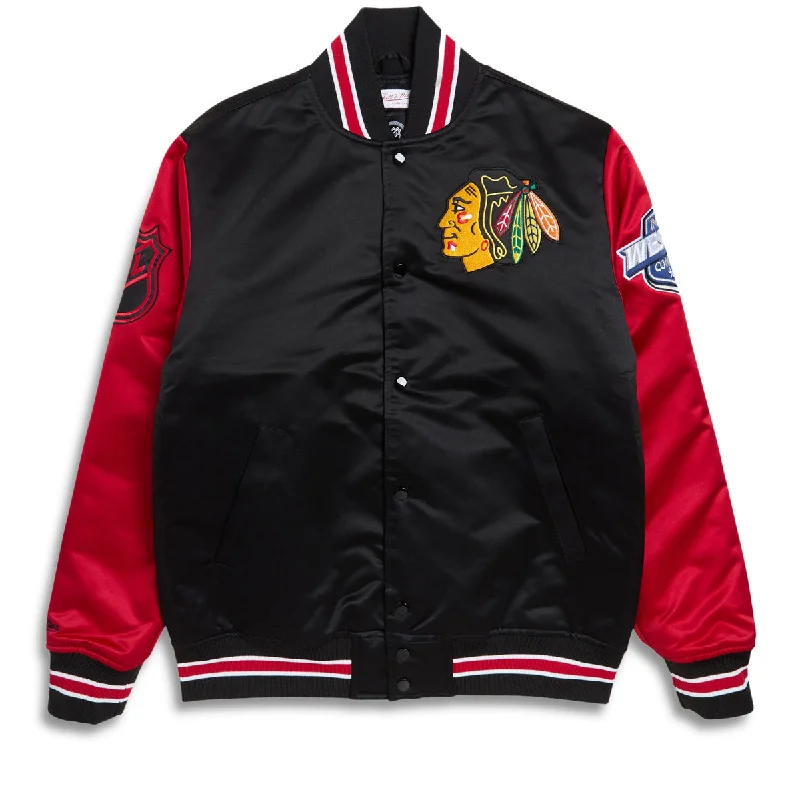 Mitchell & Ness x NHL Primetime Blackhawks Satin Jacket - Black