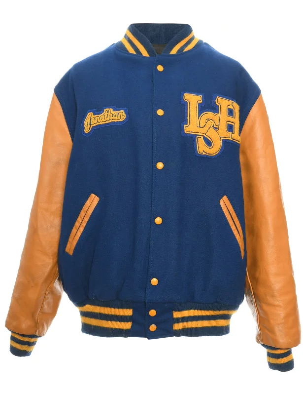 Unbeatable Deal Popper Front Blue & Yellow Team Jacket - L