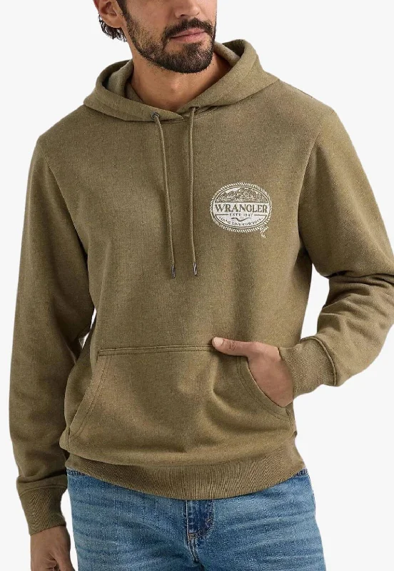 Instant Deal Wrangler Mens Rope Frame Logo Pullover Hoodie