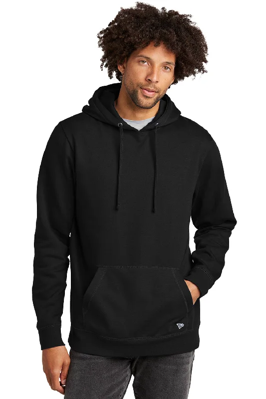 Flash Deal New Era Mens Comeback Fleece Hooded Sweatshirt Hoodie w/ Pouch Pocket - Black