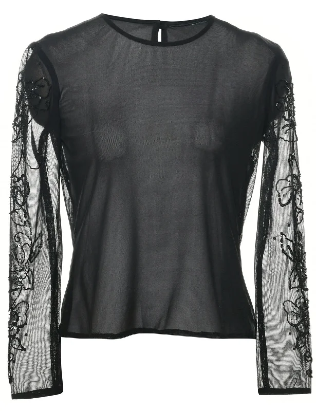 Sheer Effect Evening Top - S