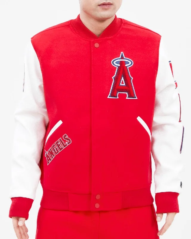 Stock Up MLB LOS ANGELES ANGELS CLASSIC WOOL MEN'S VARSITY JACKET (RED / WHITE)