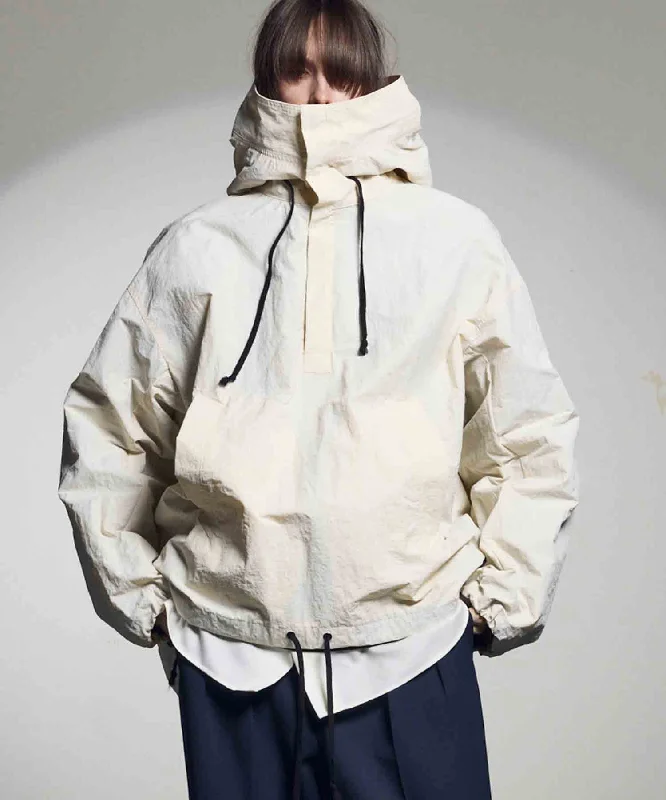 Online Deal Washed Nylon Prime-Over Anorak Hoodie