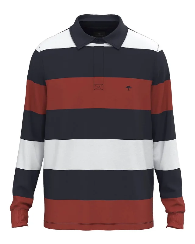 Fynch-Hatton Rugby Striped Navy Polo Shirt