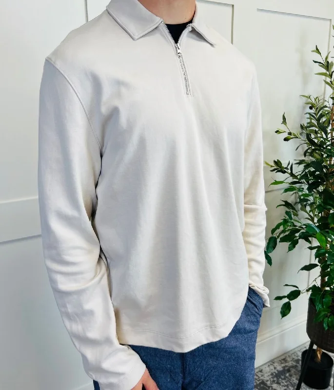 Weekend Discounts to Celebrate Ivory Mens 1/4 Zip Sweatshirt