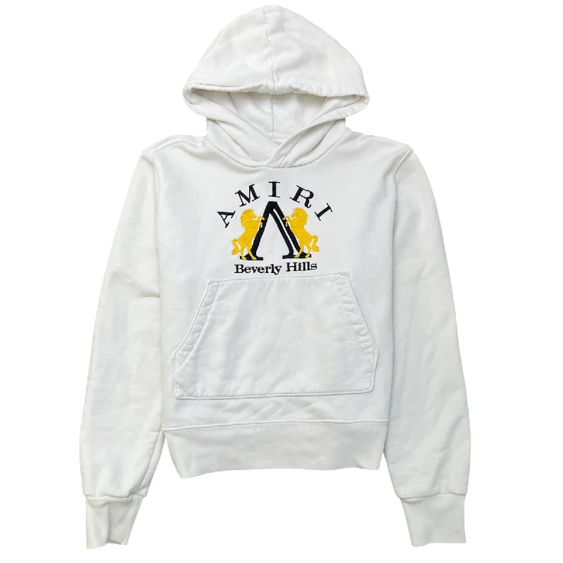 Special Offer Men's Embroidered Logo Hoodie White Size S