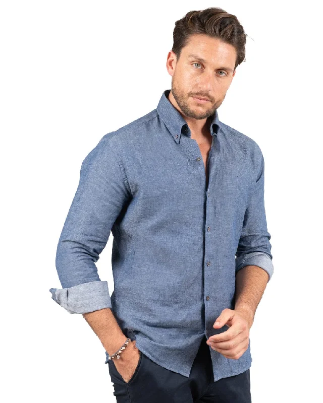 Tailored Fit Linen Cotton Button-Down Shirt