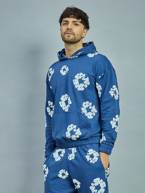 Weekend Deals That Please Navy Floral Oversized Hoodie
