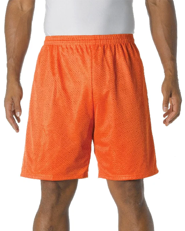 A4 Adult Nine Inch Inseam Mesh Shorts | Athletic Orange