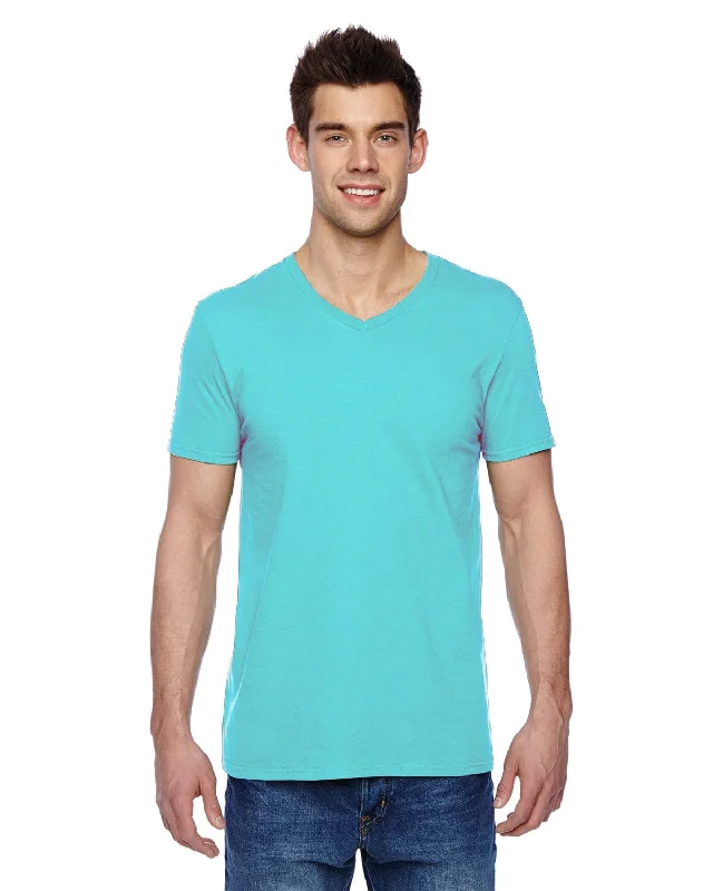 Fruit of the Loom 100% Sofspun Cotton V-Neck T-Shirt | Scuba Blue