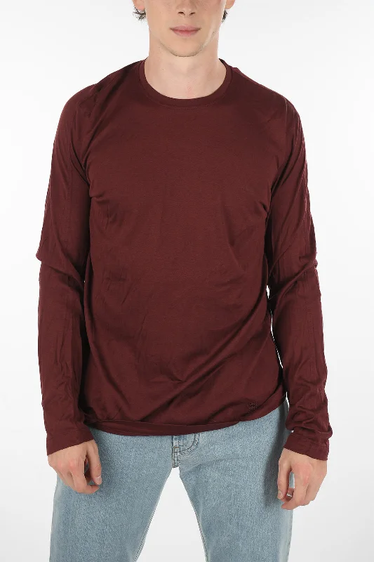 Corneliani Solid Color Silk Crew-Neck Sweater