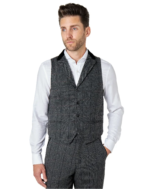 Markdown Sale Elton Grey tweed check waistcoat