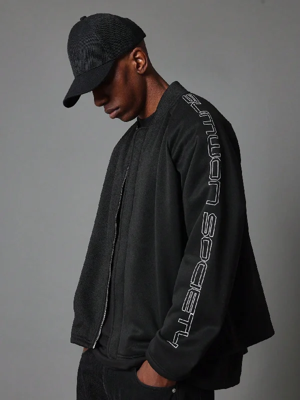 Weekend Specials Just for You Regular Fit Raglan Zip-Up Sweatshirt With Sleeve Graphic Print Weekend Specials Just for You Regular Fit Raglan Zip-Up Sweatshirt With Sleeve Graphic Print
