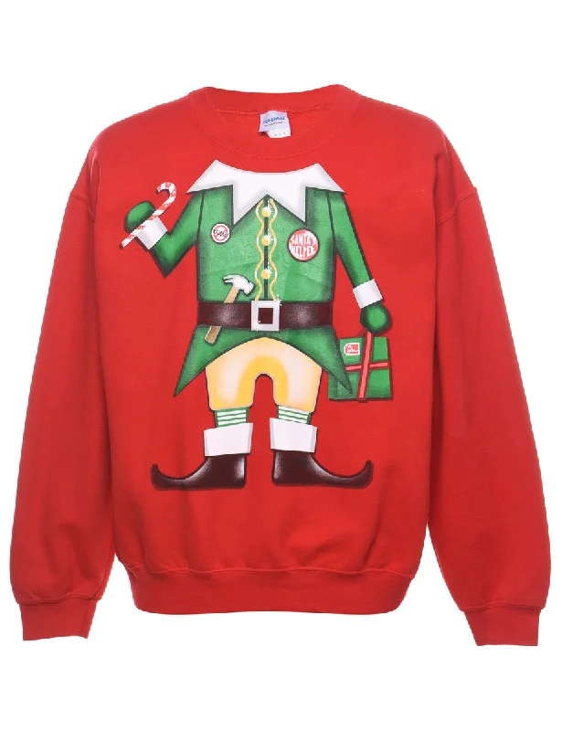 Weekend Discounts to Celebrate Red Christmas Sweatshirt - L