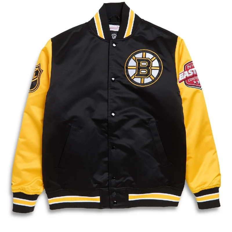 Mitchell & Ness x NHL Primetime Bruins Satin Jacket - Black