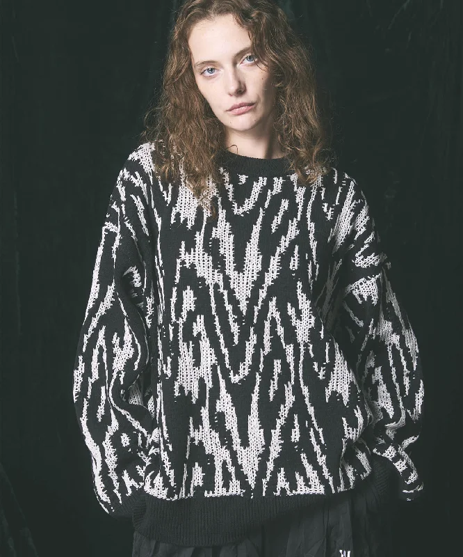 Cash Savings Prime-Over Thunder Mesh Jacquard Crew Neck Knit Pullover