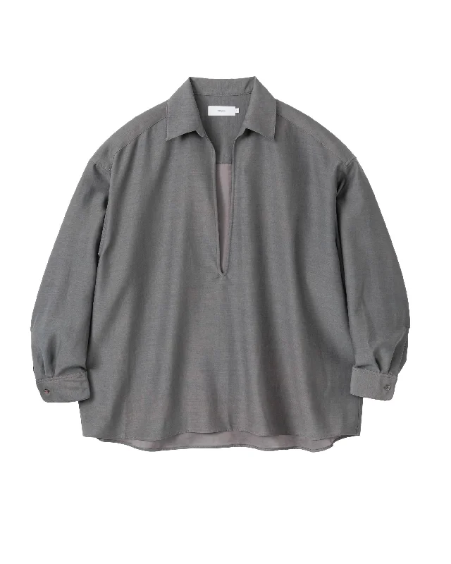 Weekend Discounts to Snag Wool Cupro Skipper Shirt GRAY
