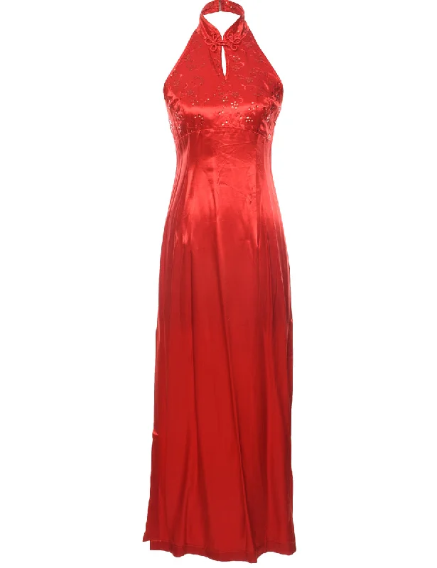 Closeout Deal Red 1990s Evening Dress  - XS