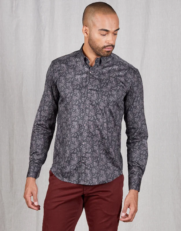 Weekend Savings Sensation Ohope Black Paisley Shirt