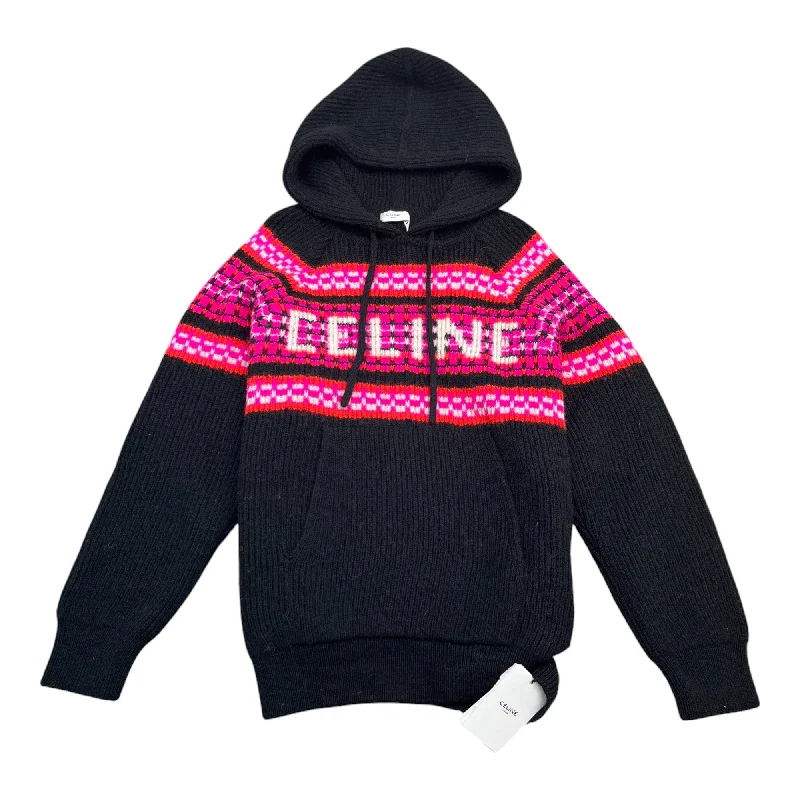 Weekend Offers That Please Men's Jacquard Logo Ski Hoodie Black Size XS