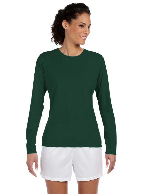 Gildan Ladies 4.5 oz. Performance Long Sleeve T-Shirt | Forest Green