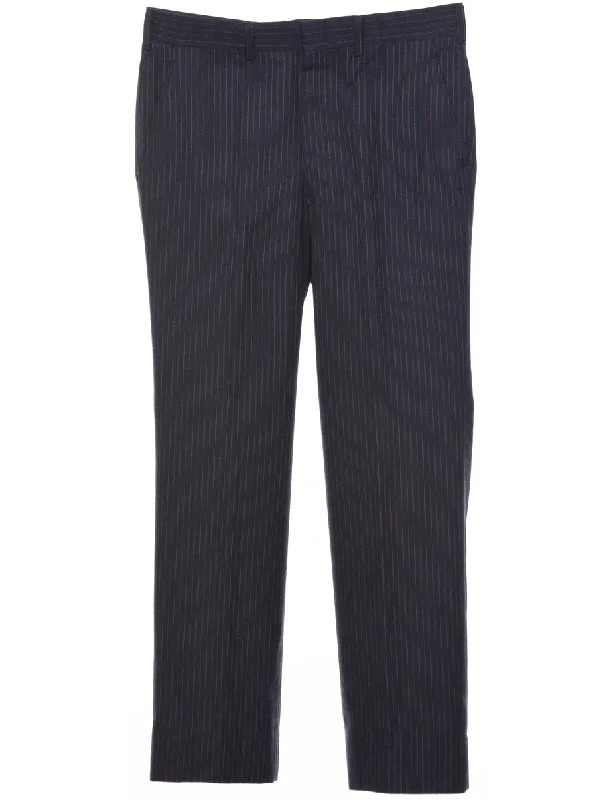 Weekend Deals That Impress Pinstriped Navy Trousers - W33 L31