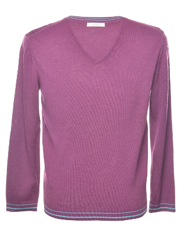 Weekend Bargains to Enjoy Purple Long-Sleeved Jumper - M