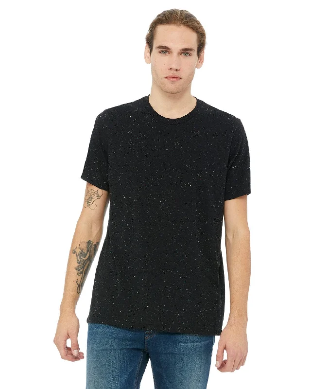 Bella+Canvas Mens Poly-Cotton Short Sleeve T-Shirt | Black Speckled