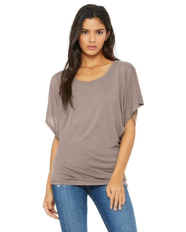 Bella+Canvas Ladies Flowy Draped Dolman T-Shirt | Pebble