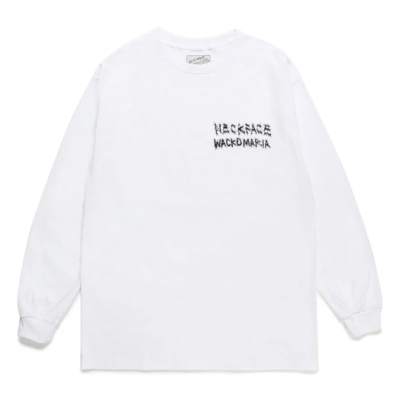 Celebrate the Weekend with Discounts NECK FACE / CREW NECK LONG SLEEVE T-SHIRT (TYPE-4)