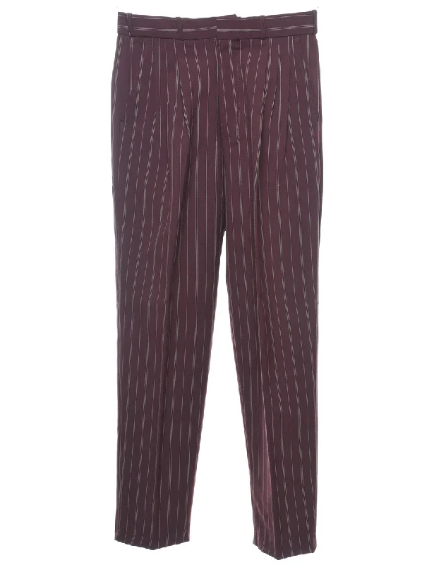 Weekend Discounts to Savor Purple Pinstriped Trousers - W28 L29