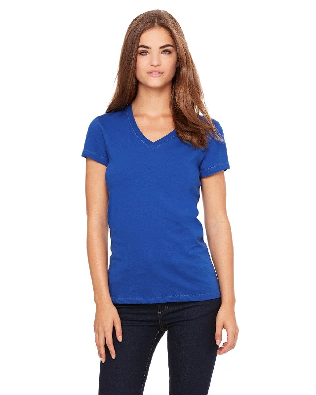 Bella+Canvas Ladies Short Sleeve V-Neck T-Shirt | True Royal